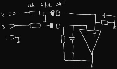 Line level balanced input modification schematic.
