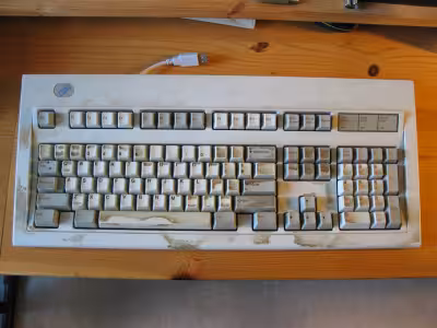 My old, well used, IBM Model M keyboard