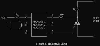 Optotriac driving a triac (except from the MOC3020 datasheet)