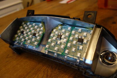 Led boards glued to the base
