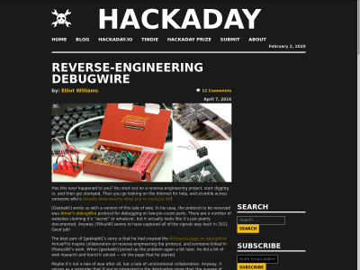 Screenshot of Hackaday article