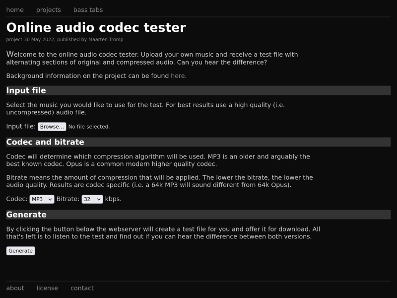 Testing audio codecs