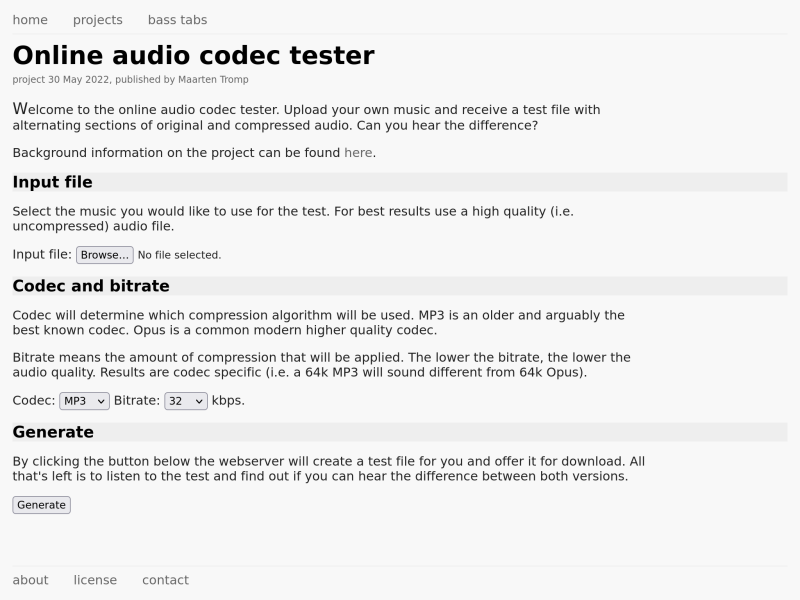 Testing audio codecs